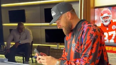 Travis Kelce Was All Smiles Receiving Patrick Mahomes’s Phone Call While Signing New Contract