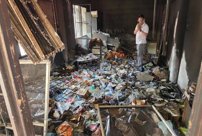 Villagers defend abbot after porn found in his burnt residence