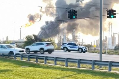 Major explosion at Texas oil refinery sparks huge fire as locals told to shelter