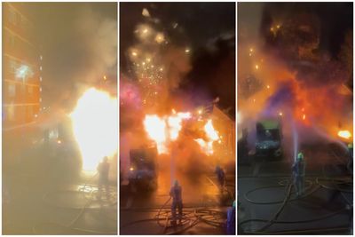 Moment Jewish charity ambulance explodes creating huge fireball in terrifying arson attack