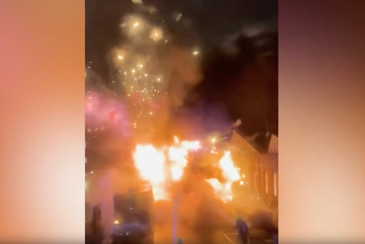 Dramatic new video shows Golders Green ambulance exploding in arson attack