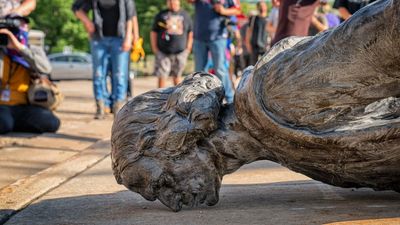 Trump just resurrected a monument toppled by a mob and the defiant warning he issued is tearing the country apart