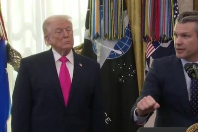 Trump reacts as Hegseth says US will keep pressure on Iran ‘as long and as hard as necessary’
