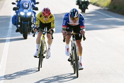 'He just went over the handlebars' – Remco Evenepoel crashes while out front with Jonas Vingegaard in chaotic finale to Volta a Catalunya stage three