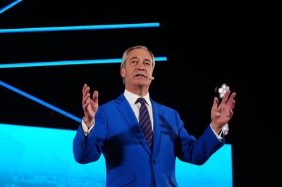 Farage says two-party politics has ‘broken Britain’ in local election pitch