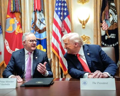 Albanese says he hasn’t received direct request for help after Trump takes swipe at ‘not great’ Australia