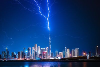 World’s tallest building struck by lightning as Dubai hit by heavy storms