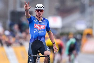 E3 Saxo Classic: Mathieu van der Poel punishes rivals but fights to hold off fast-closing chase group for three-peat