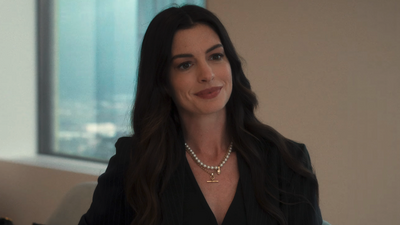 What Was Going Through Anne Hathaway's Head During That Viral Tumble Down The Stairs On Devil Wears Prada 2 Set