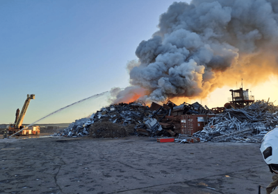 Erith scrap yard fire sends huge smoke plume across south-east London