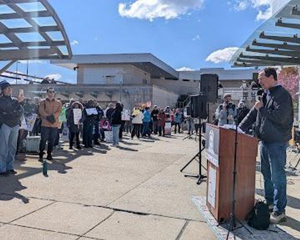 ‘No kings, just vaccines!’: demonstrators gather at NIH headquarters to protest against cuts to medical research