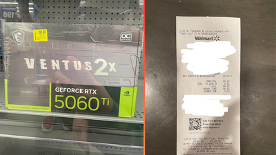 Lucky PC builder scores brand new RTX 5060 Ti worth $420 for just $80 at Walmart — clearance sale find saves buyer hundreds upgrading from a GTX 1060