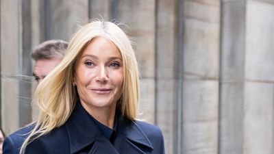 Gwyneth Paltrow's preppy take on pleats and a pea coat demonstrates the chicest way to wear navy