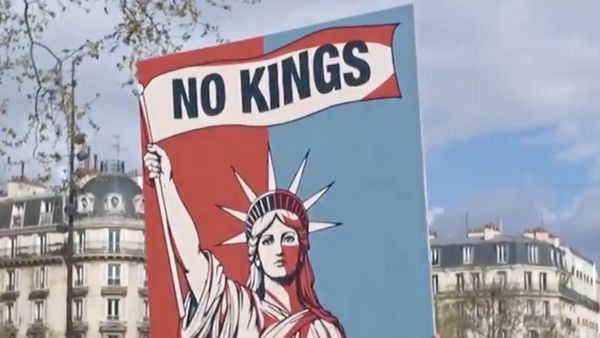 Paris protesters join massive demonstrations against Trump across world on 'No Kings' day