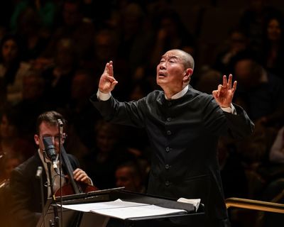 LPO/Tan Dun review – a full battery of drums, dramatic inhalations and hints of Mongolian throat singing