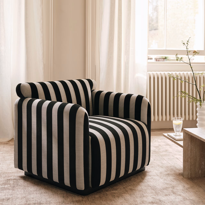 Kelly Hoppen’s new monochrome accent chair with M&S is proof that stripes are always effortlessly stylish – I can’t get over how affordable it is either