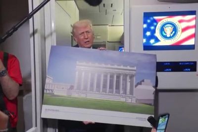 Trump unveils White House ballroom renderings aboard Air Force One