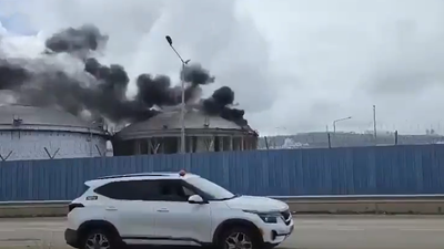 Watch: Massive blaze engulfs Israeli oil refinery after Hezbollah claims attack
