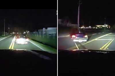 Teens fleeing street takeover stopped by police Batman-style car grappler