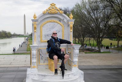 Massive golden toilet statue mocks Trump’s White House renovations