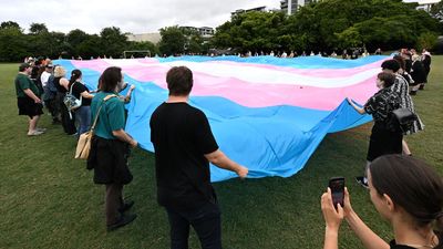 Impossible to ignore: joy as largest trans flag unfurls