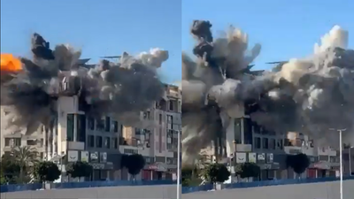 Watch: Dramatic footage shows Israeli strike turning building to dust in Beirut