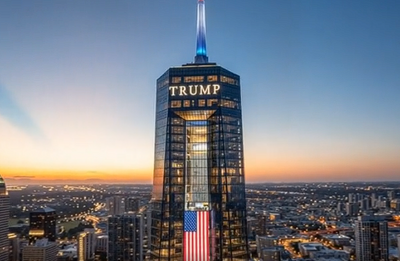 Trump Unveils Tower Design For Presidential Library As Florida Airport Is Renamed In His Honor
