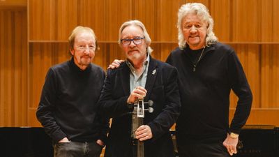 Former ELO members reunite to present band's silver electric cello donated to Royal Birmingham Conservatoire