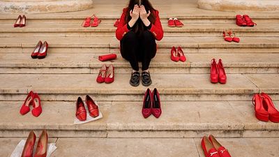 Red shoes protest in Romania highlights femicide crisis