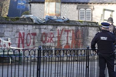 ‘Not our King’ graffiti sprayed on cathedral in Wales ahead of Charles visit