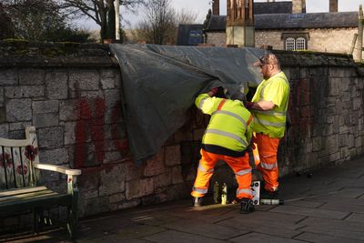 ‘Not our King’ spraypainted on Welsh cathedral ahead of Charles’ visit