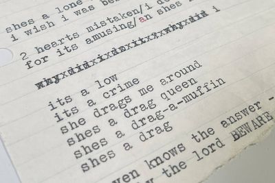 Legendary musician’s handwritten lyrics inside book up for auction