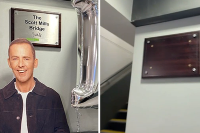 ‘Scott Mills Bridge’ plaque removed from motorway service station after BBC sacking
