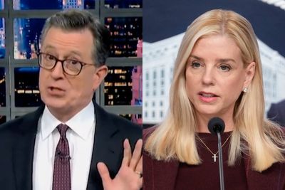 Stephen Colbert mocks Pam Bondi with an Epstein-themed farewell after Trump firing