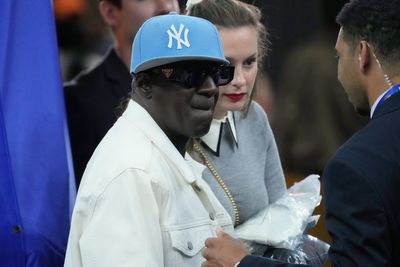 Flavor Flav, a longtime supporter of women's sports, is courtside at Final Four