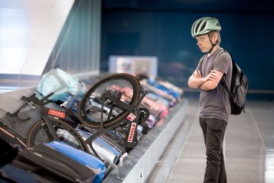 'The airport is essentially a giant bike crushing machine' - Dr Hutch runs his steed through the airport baggage gauntlet