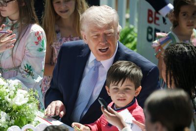Trump rambles about Biden’s ‘auto-pen’ to bemused children at Easter egg roll