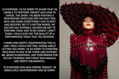 Lady Gaga's Respiratory Infection Forces Montreal Cancellation With Only Three Shows Left, Including MSG Finale