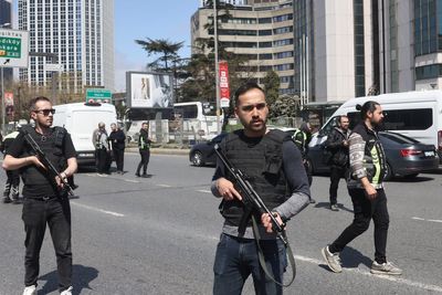One gunman killed and two others 'neutralised' in 'terrorist' attack outside Israeli consulate in Istanbul
