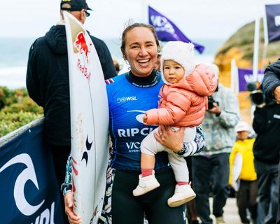 ‘We’ll start a creche’: how the World Surf League is becoming family friendly for parents on tour