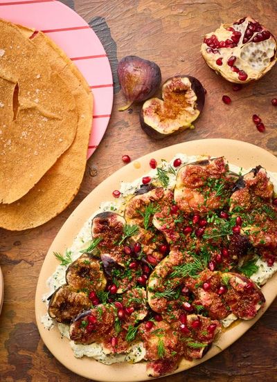 How to pick the best figs? Inspect their bottoms: Alice Zaslavsky’s figs on herby labneh with pomegranate dressing – recipe