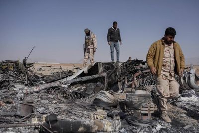 Aftermath of a rescue: wreckage of aircraft at site of US mission in Iran