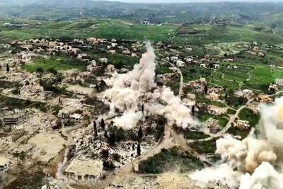 Israeli army video shows heavy bombing of Lebanese villages