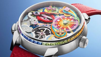 This Louis Vuitton watch is an explosion of pop art colour – and the dial moves!
