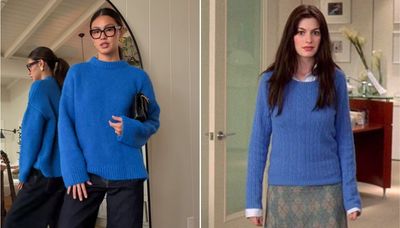 6 Cerulean Blue Jumpers To Shop If You’re Obsessed Thanks To The Devil Wears Prada 2 Press Tour