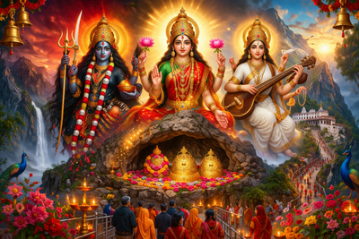Why Vaishno Devi Mata Is Worshipped As Mahakali, Mahalakshmi, And Mahasaraswati