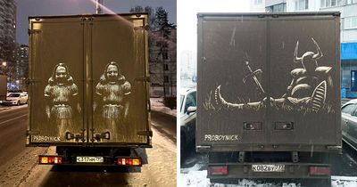 Owners Of Dirty Trucks Find Amazing Drawings On Their Vehicles Left By This Artist (40 New Pics)