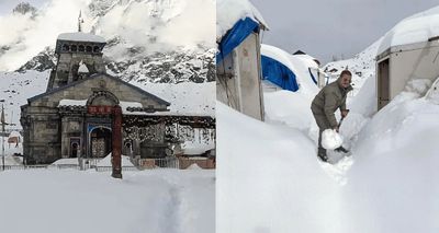 Kedarnath Dham Blanketed in Heavy Snow Ahead of 2026 Yatra Opening