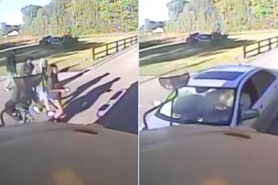 Hit-and-run driver plows straight into school bus as kids are crossing the road in Mississippi