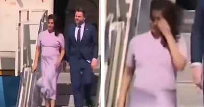 Video Of JD Vance And His Wife Getting Off Plane Goes Viral After Viewers Spot Odd Details